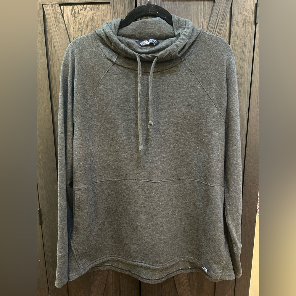 The North Face Heather Gray Cowl-Neck Pullover